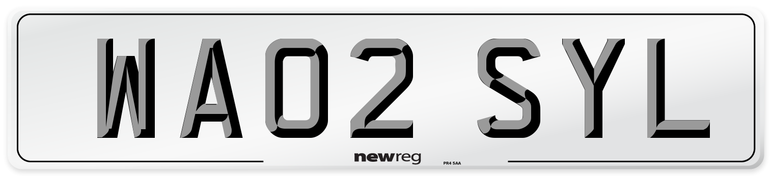 WA02 SYL Number Plate from New Reg